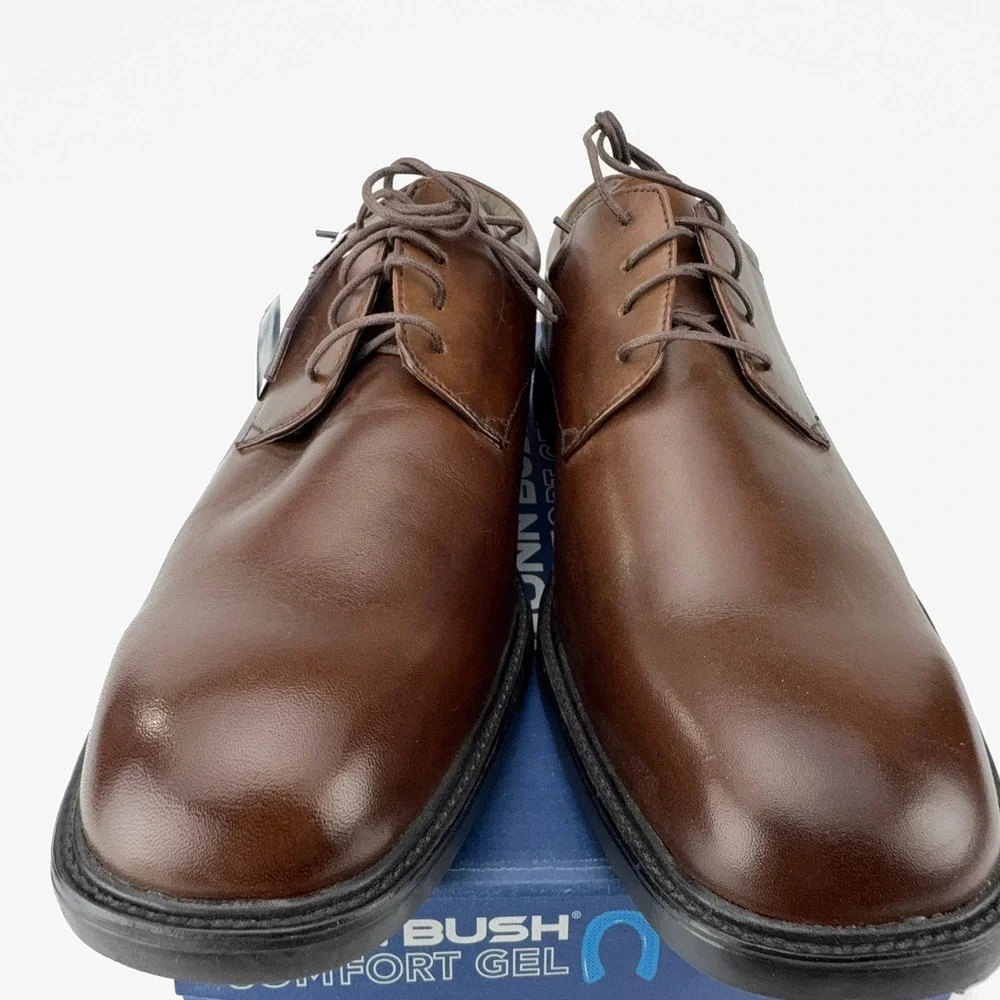 Nunn Bush Maury Brown Leather Plain Toe Oxford Shoes Mens‎ 12M NIB